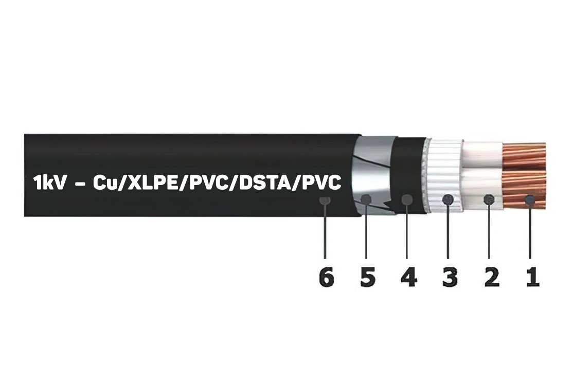 Cáp đồng ngầm 2 lõi bọc thép - KH: DSTA 2x (Trần phú)